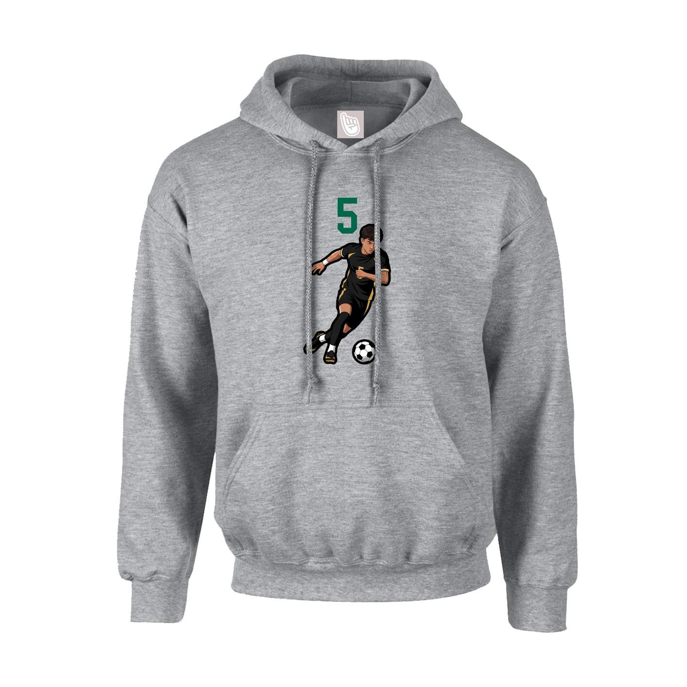 Hoodie — Number Top in Grey