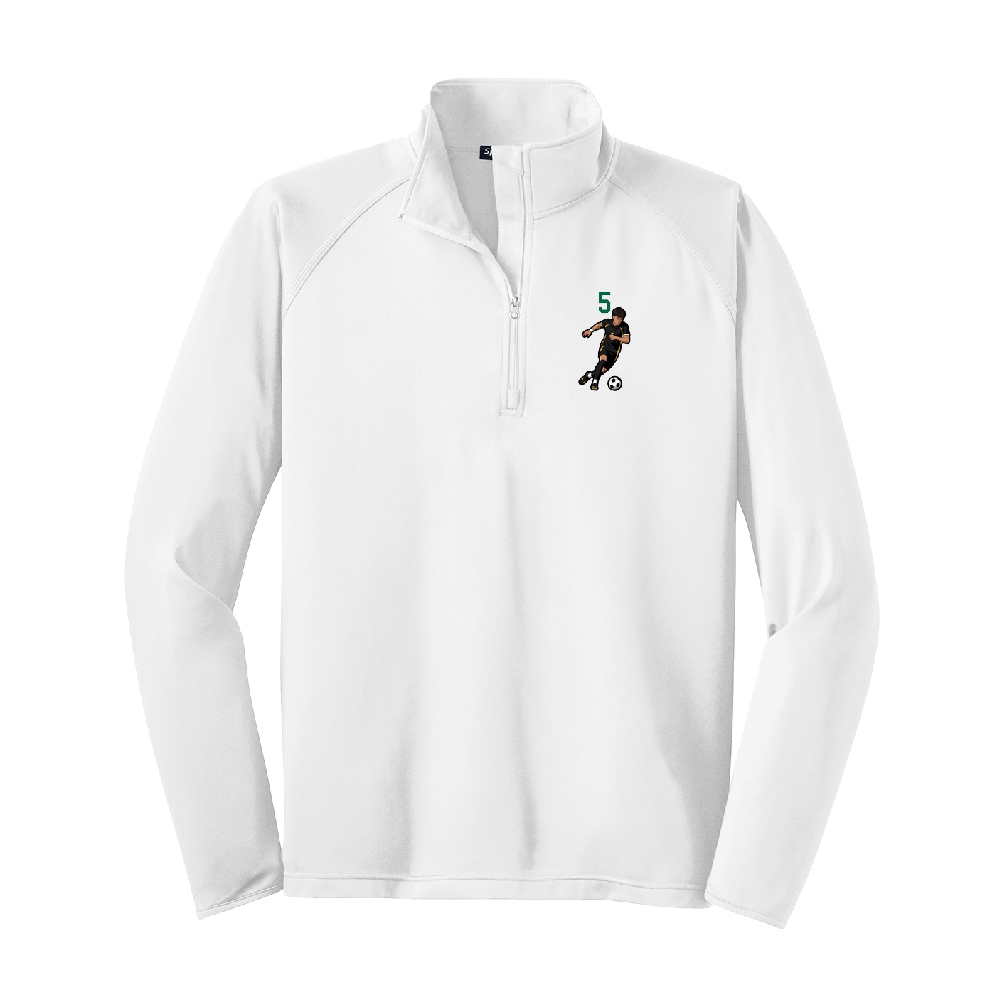 Q-Zip Pullover — Number Top in White