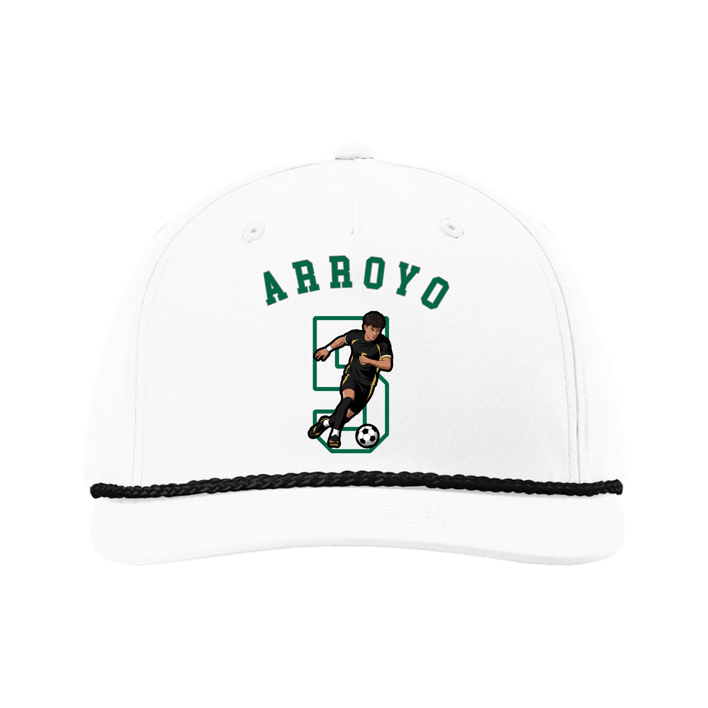 Five-Panel Classic Rope Cap — Shirsey Arch in White