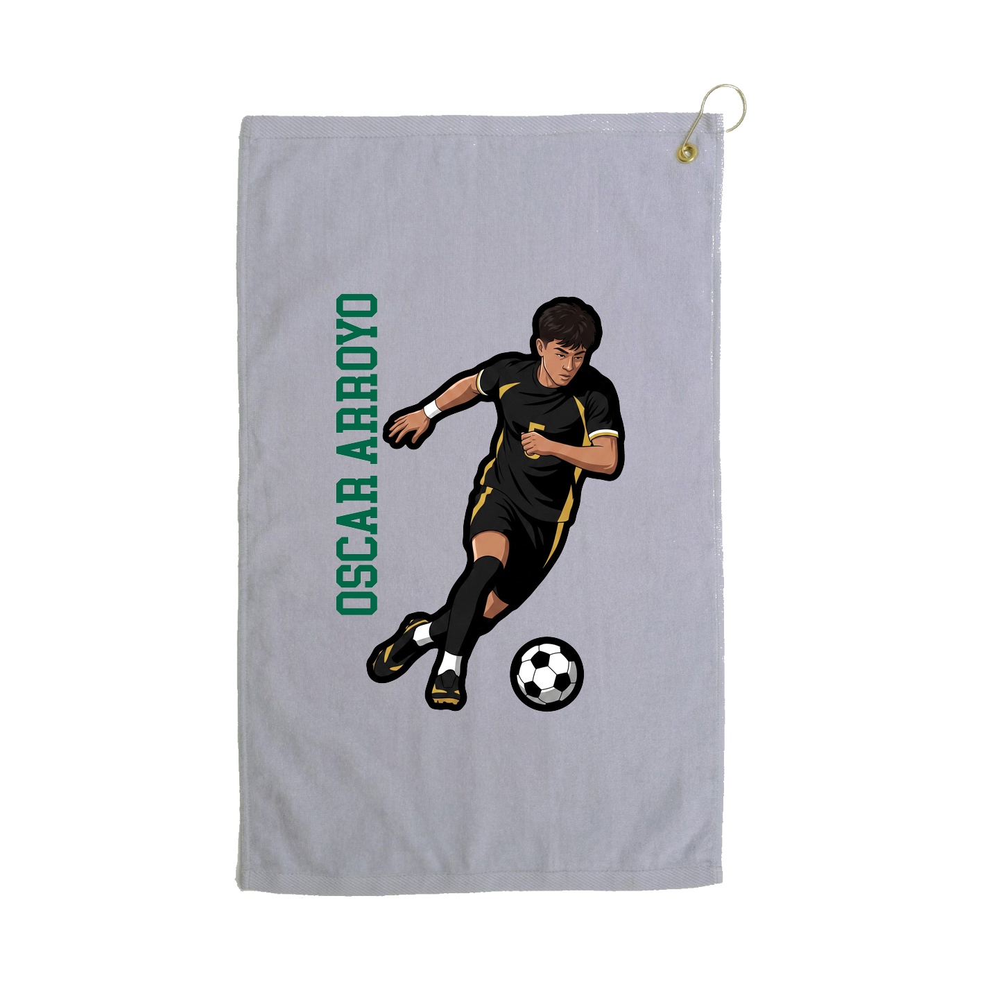 Golf Towel — Name Vertical in Grey