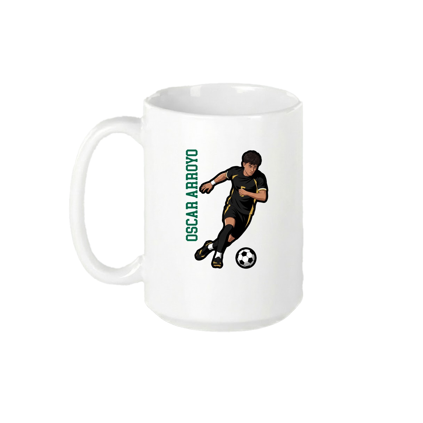 15oz Coffee Mug — Name Vertical in White