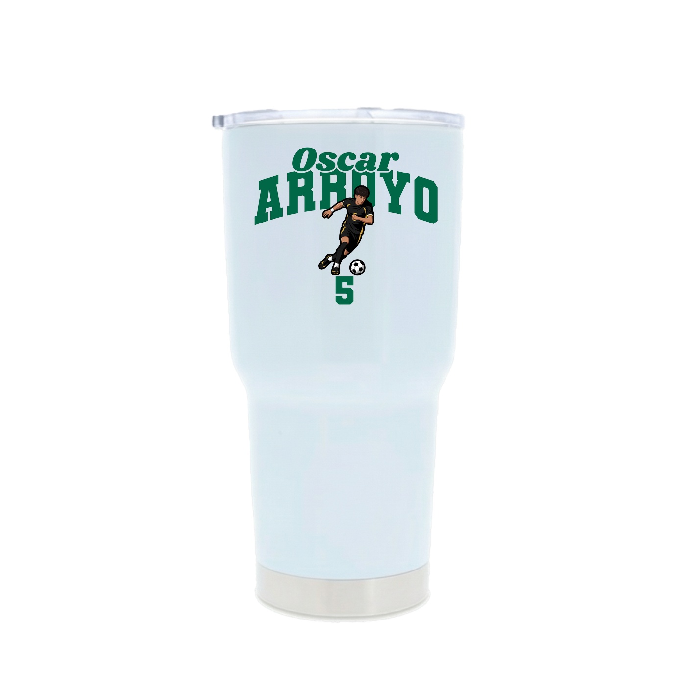 30oz Stainless Steel Tumbler — Signature Arch in White
