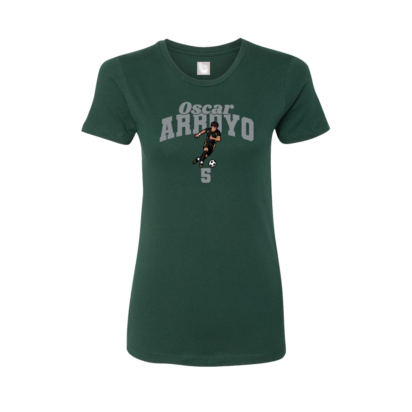 Fitted Women's Tee — Signature Arch in Green