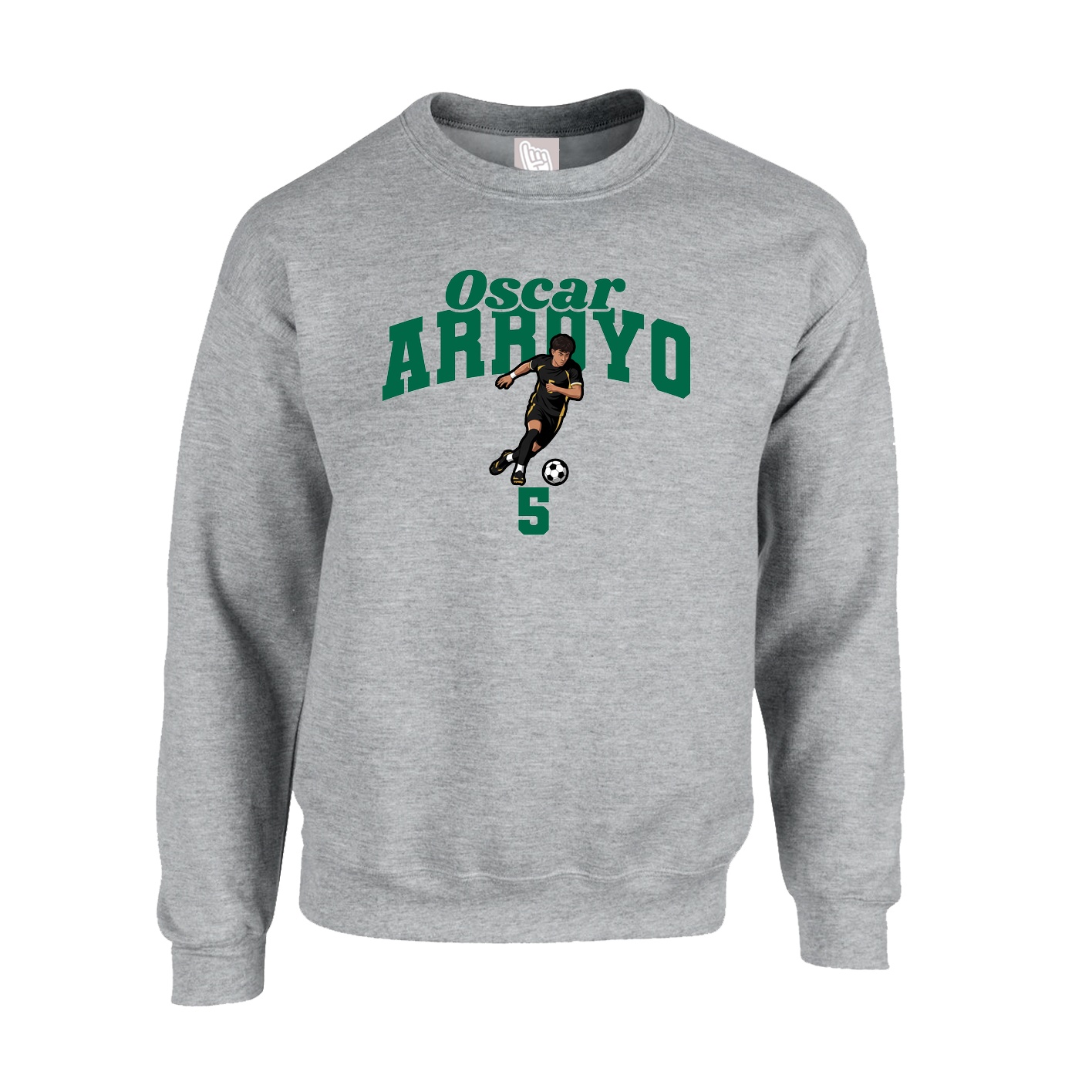 Fleece Crew — Signature Arch in Grey