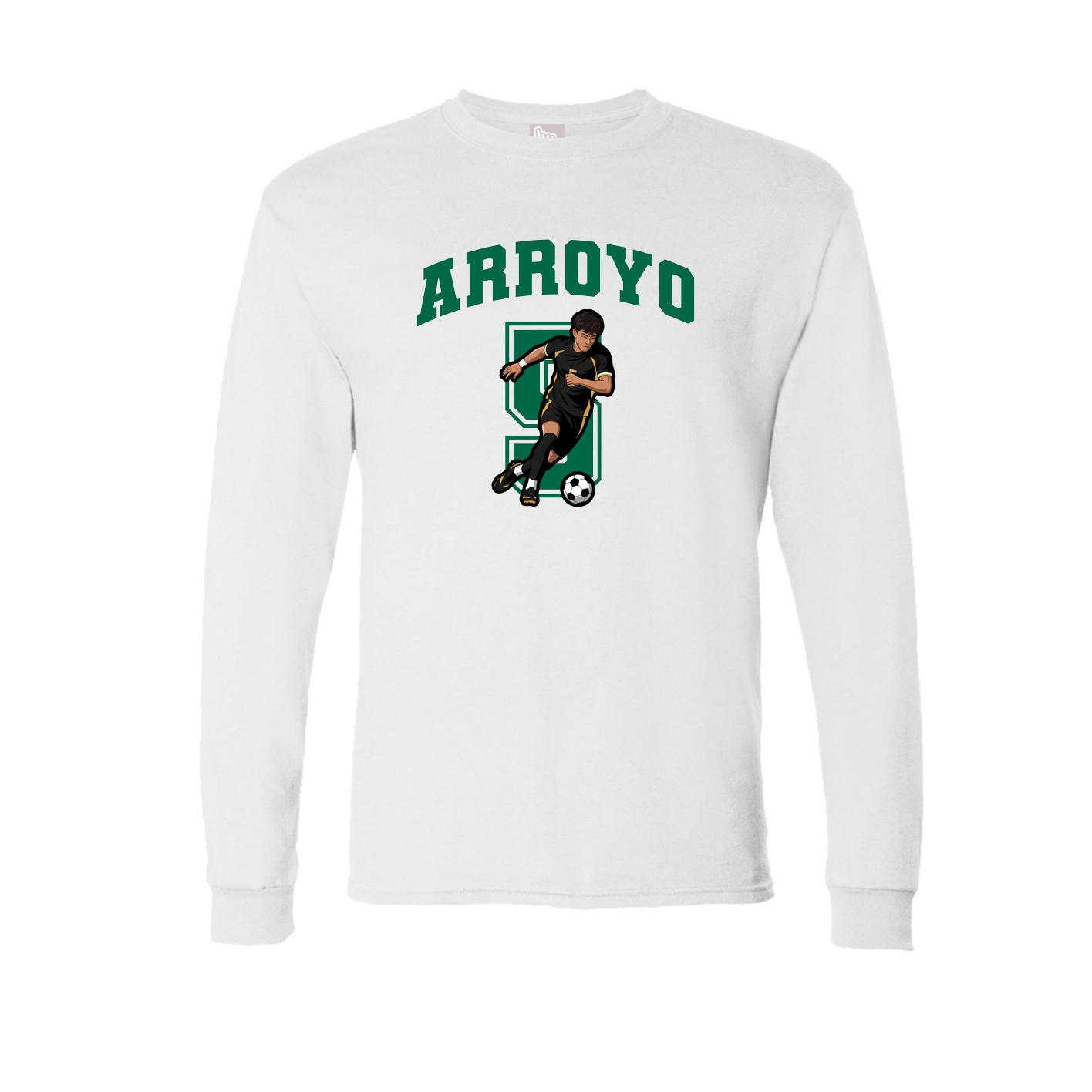 Long Sleeve Tee — Number in White