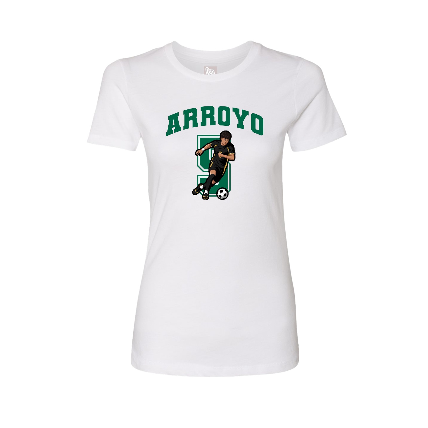 Fitted Women's Tee — Number in White