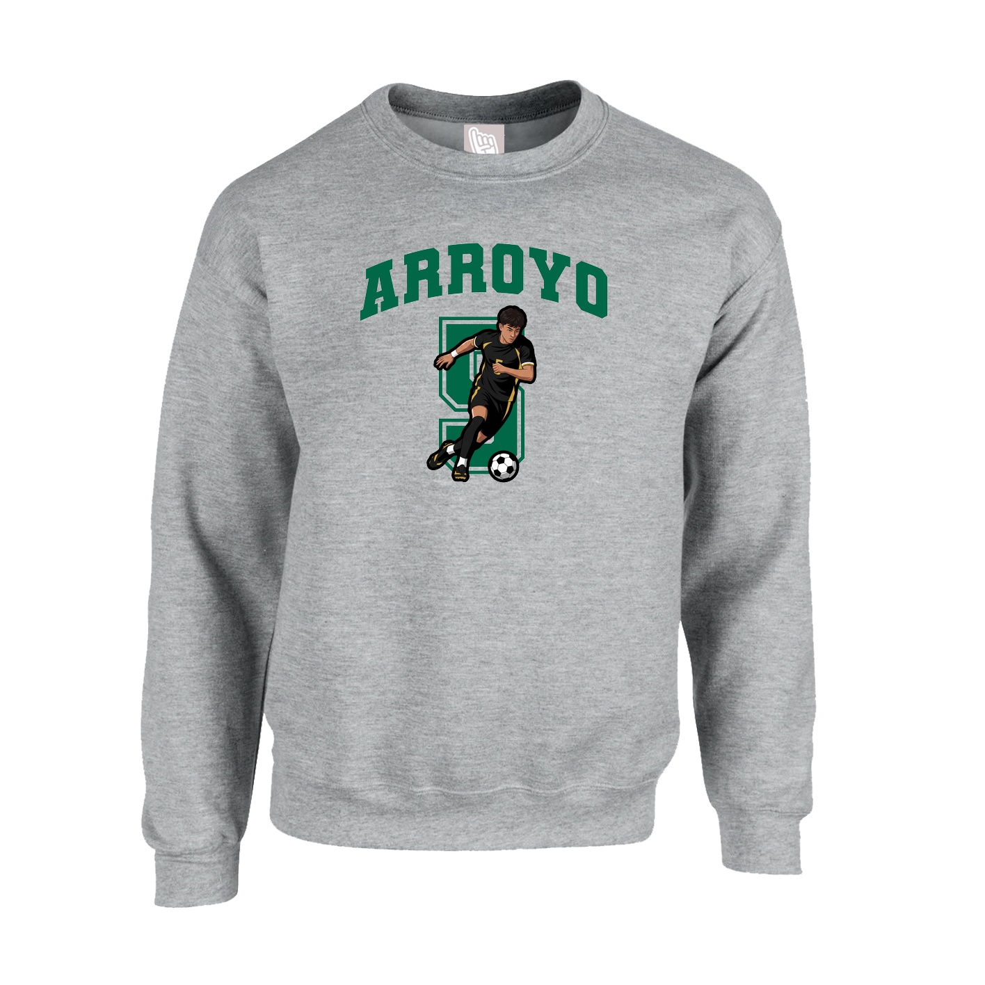 Fleece Crew — Number in Grey