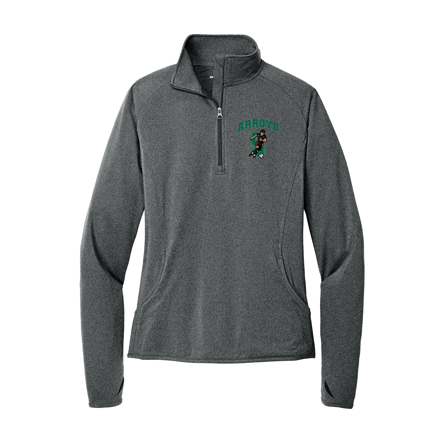 Women's Q-Zip Pullover — Number in Grey
