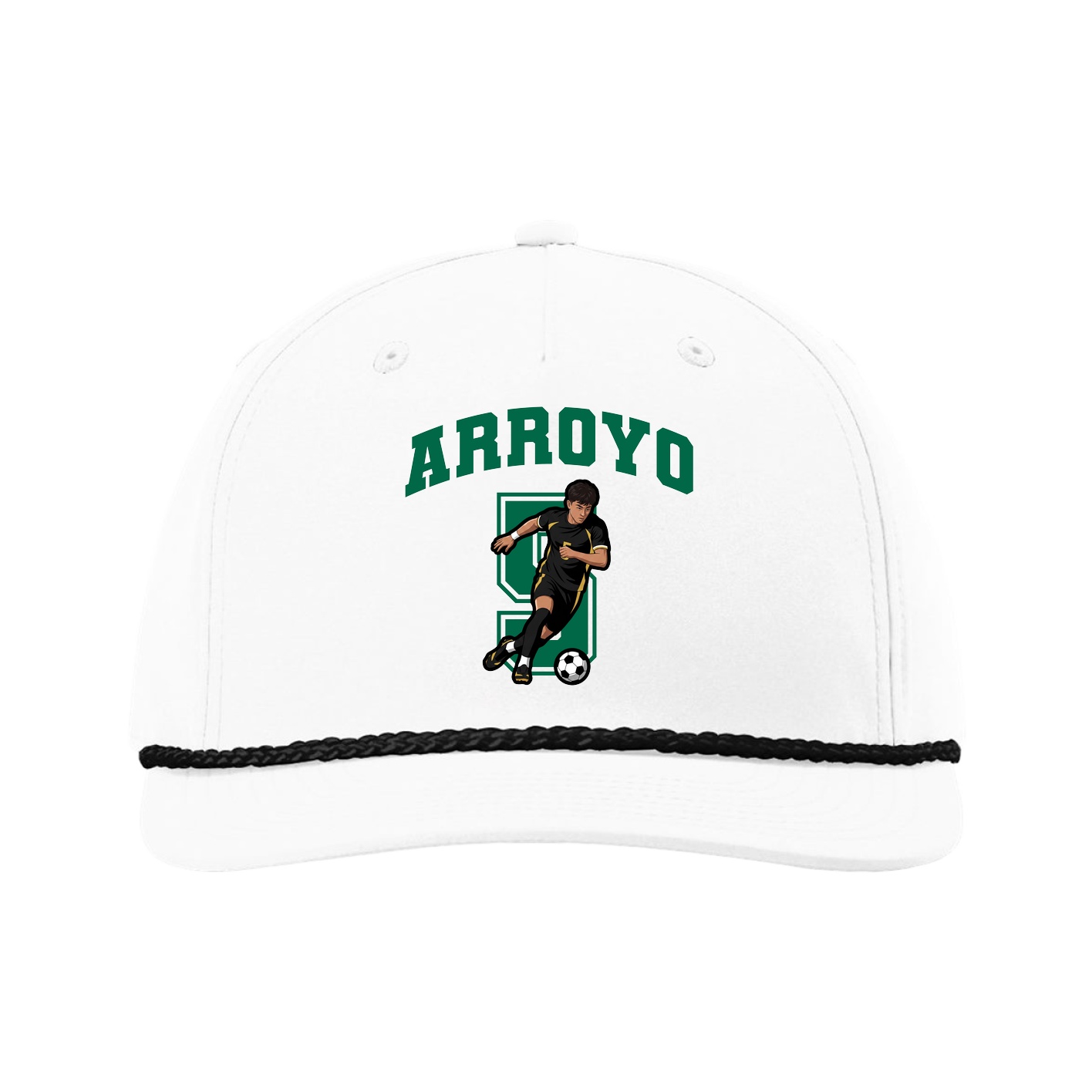 Five-Panel Classic Rope Cap — Number in White