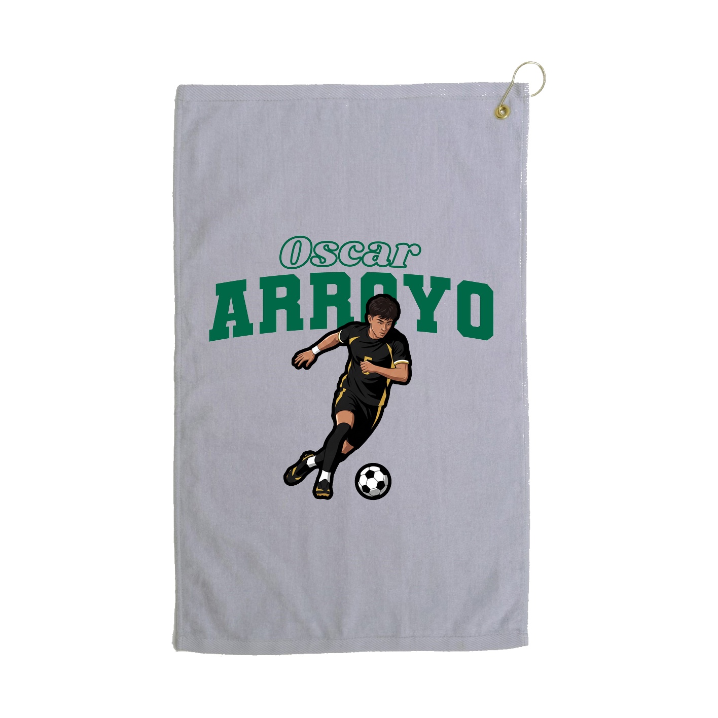 Golf Towel — Name Arch in Grey