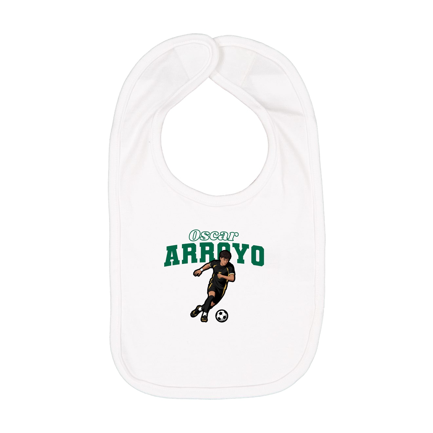 Infant Bib — Name Arch in White