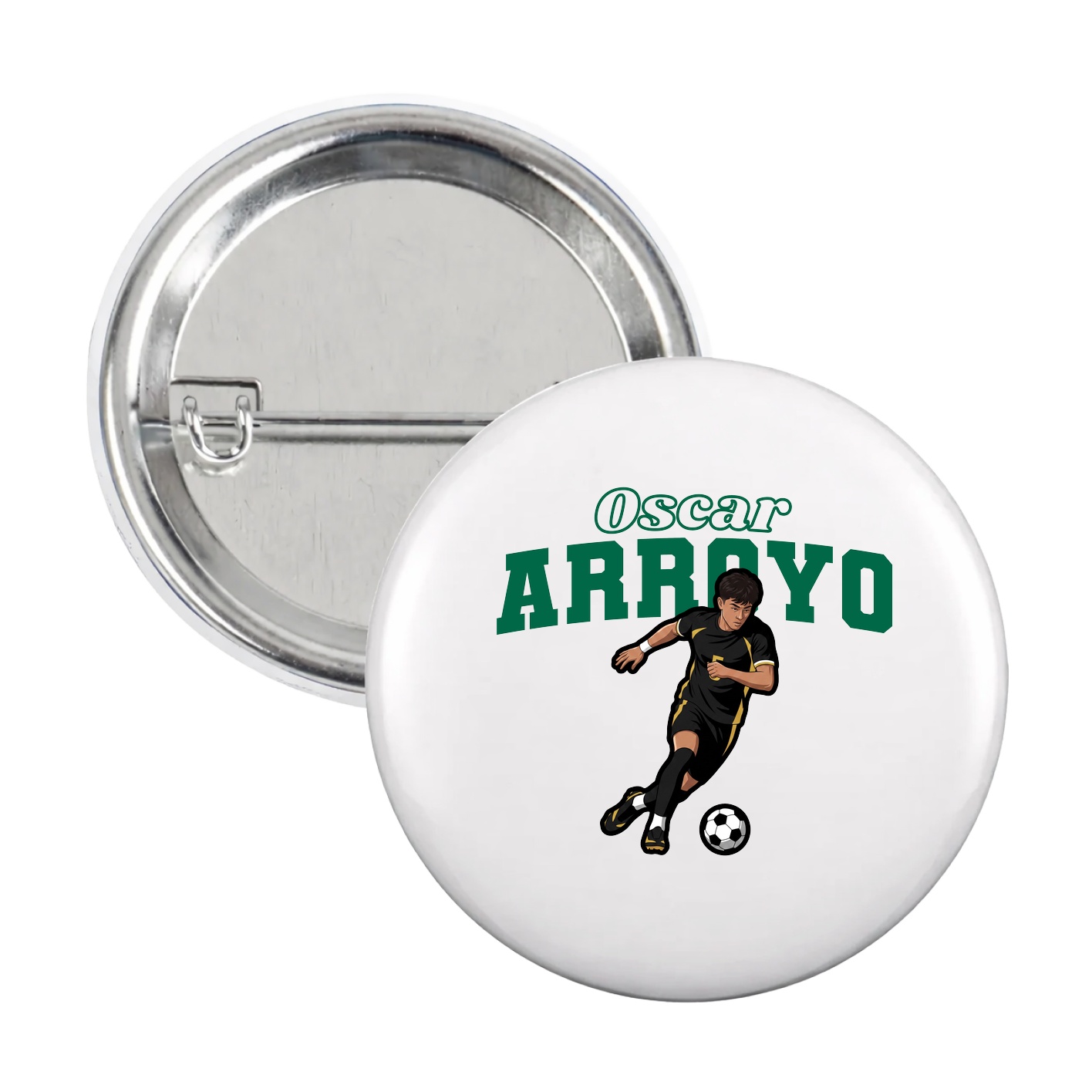 Game Day Button — Name Arch in White