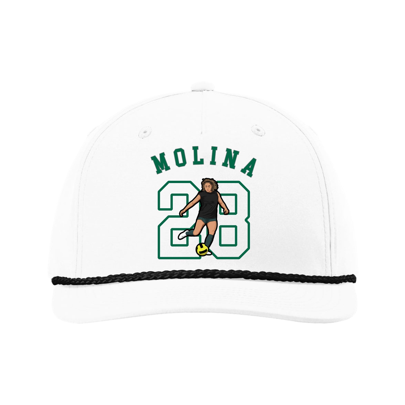 Five-Panel Classic Rope Cap — Shirsey Arch in White