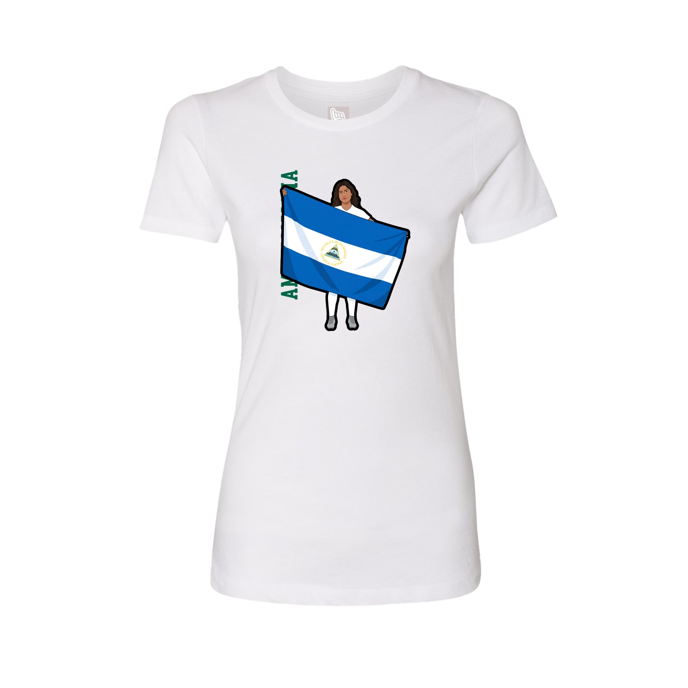 Fitted Women's Tee — Name Vertical in White