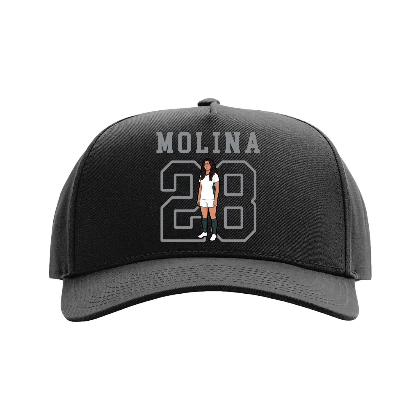 Full Fabric Five-Panel Champ Cap — Shirsey in Black