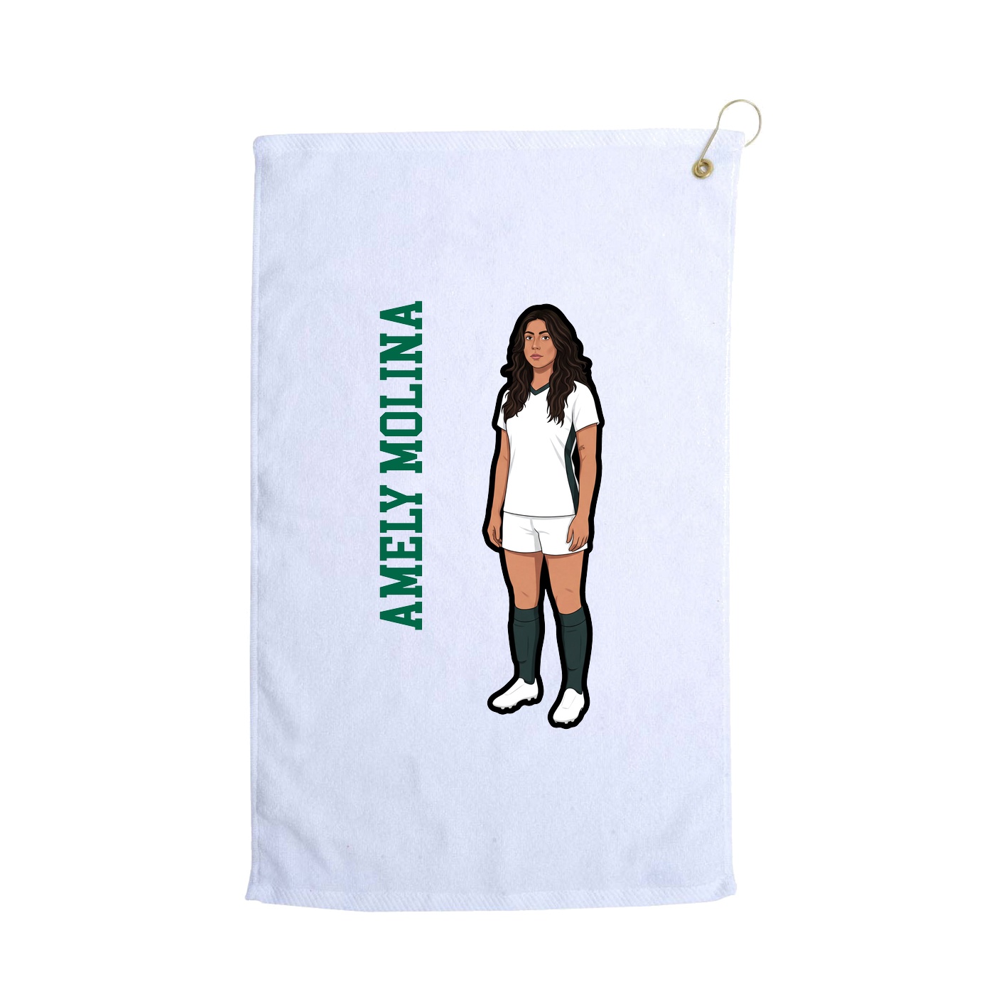 Golf Towel — Name Vertical in White