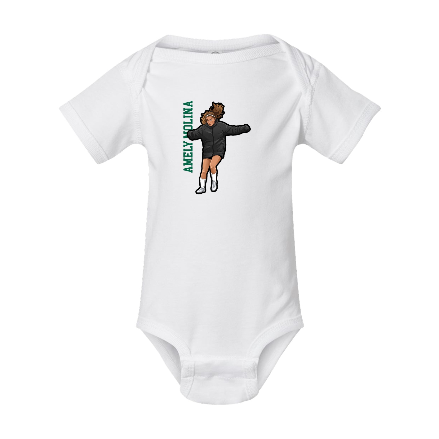 Baby Onesie — Name Vertical in White