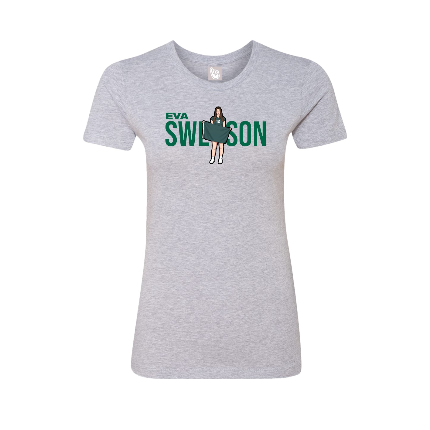 Fitted Women's Tee — Player Name in Grey