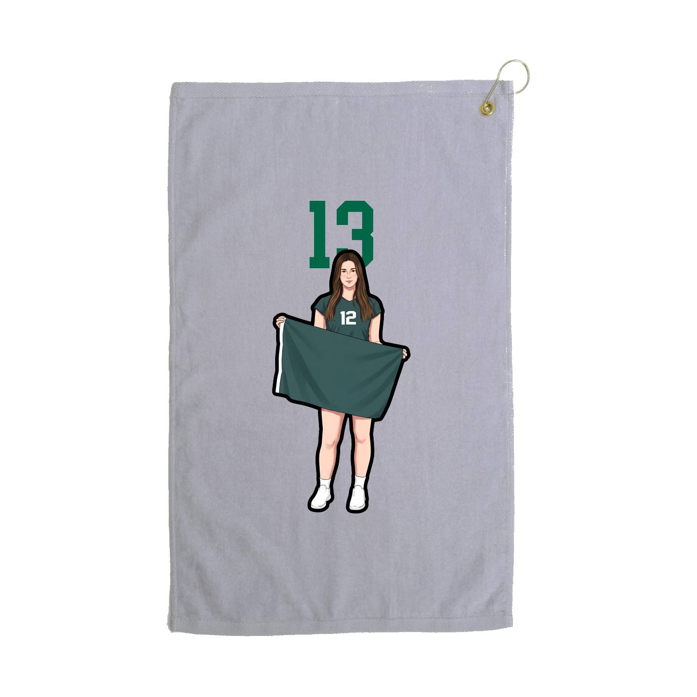 Golf Towel — Number Top in Grey
