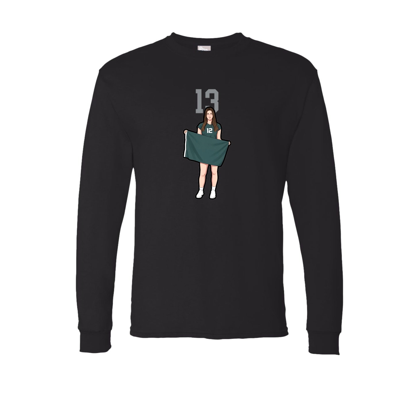 Long Sleeve Tee — Number Top in Black