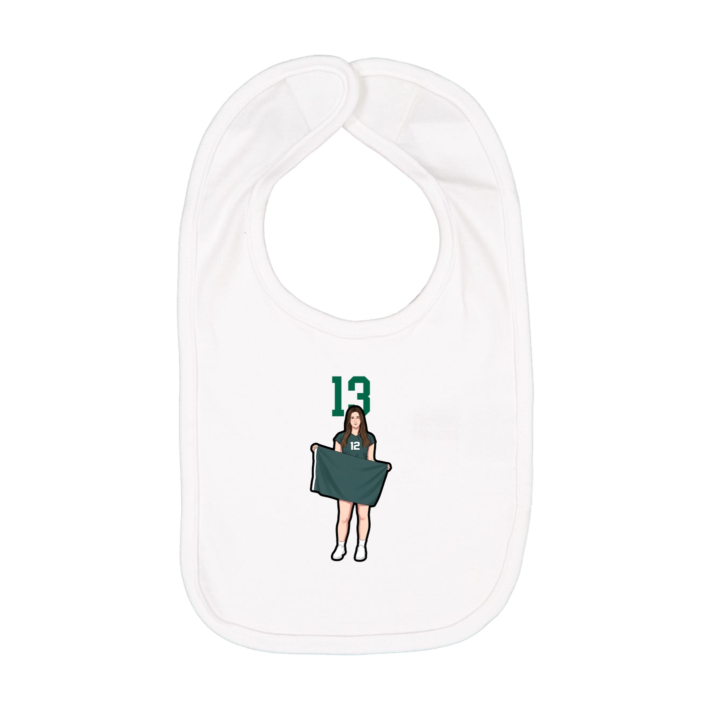 Infant Bib — Number Top in White