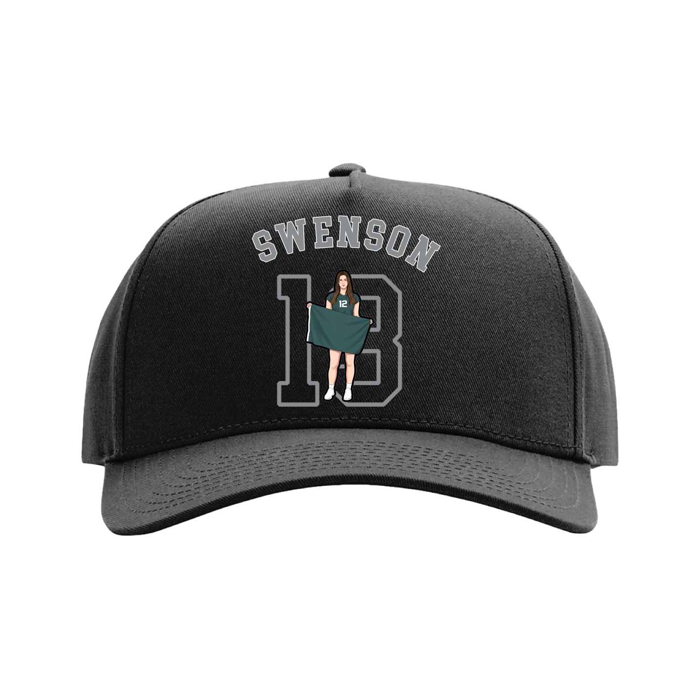 Full Fabric Five-Panel Champ Cap — Shirsey Arch in Black