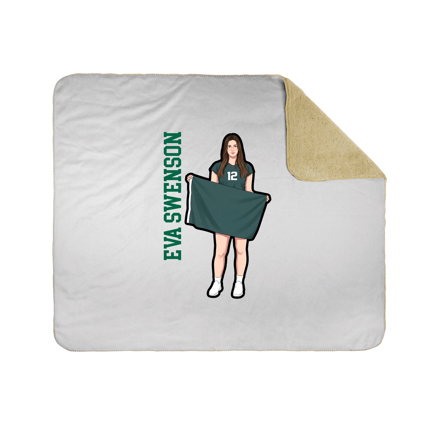 Throw Blanket — Name Vertical in White