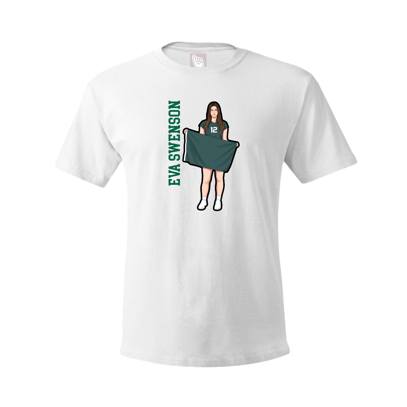 Youth Tee — Name Vertical in White