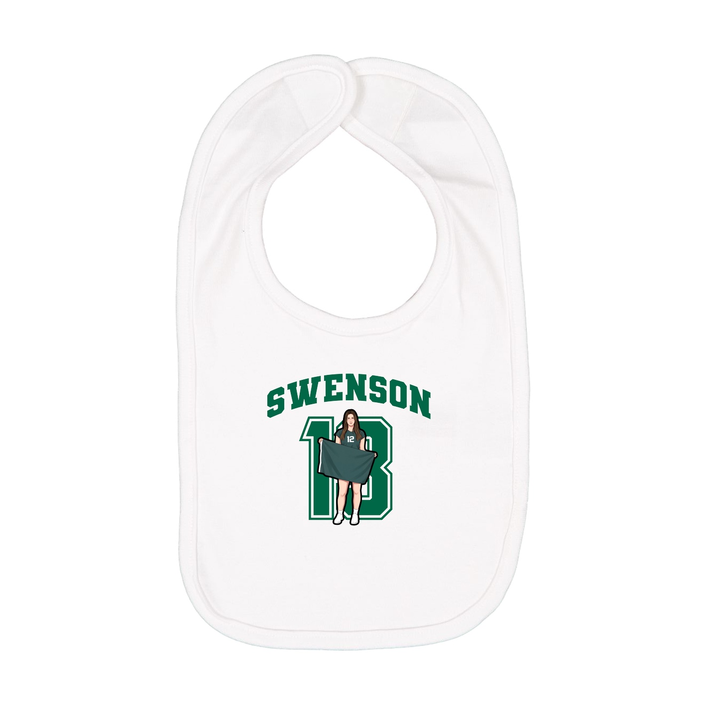 Infant Bib — Number in White