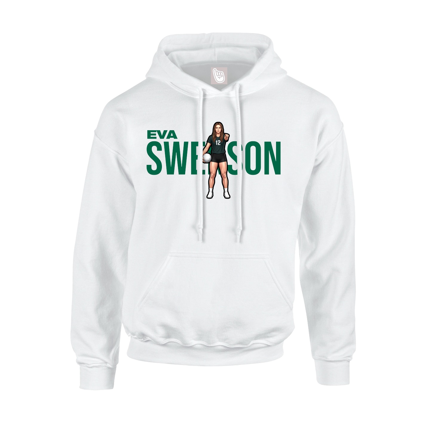Youth Hoodie — Player Name in White