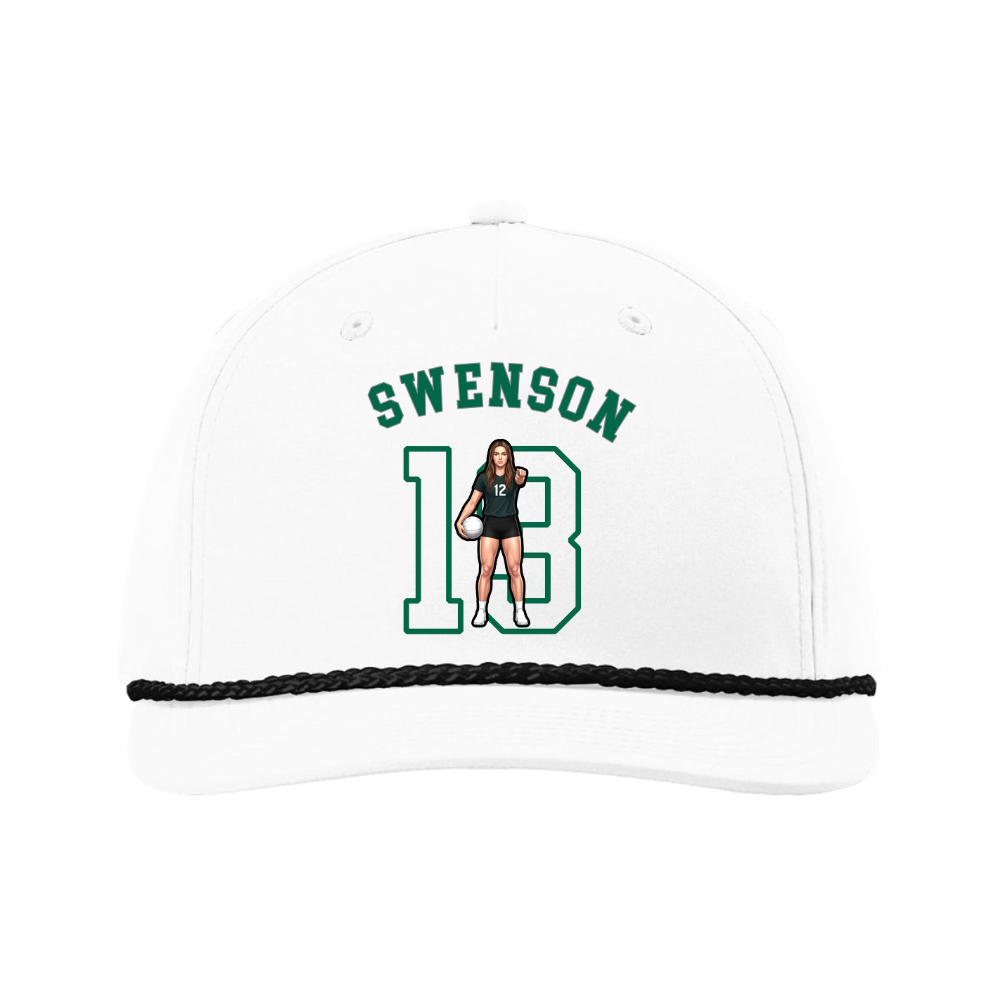 Five-Panel Classic Rope Cap — Shirsey Arch in White