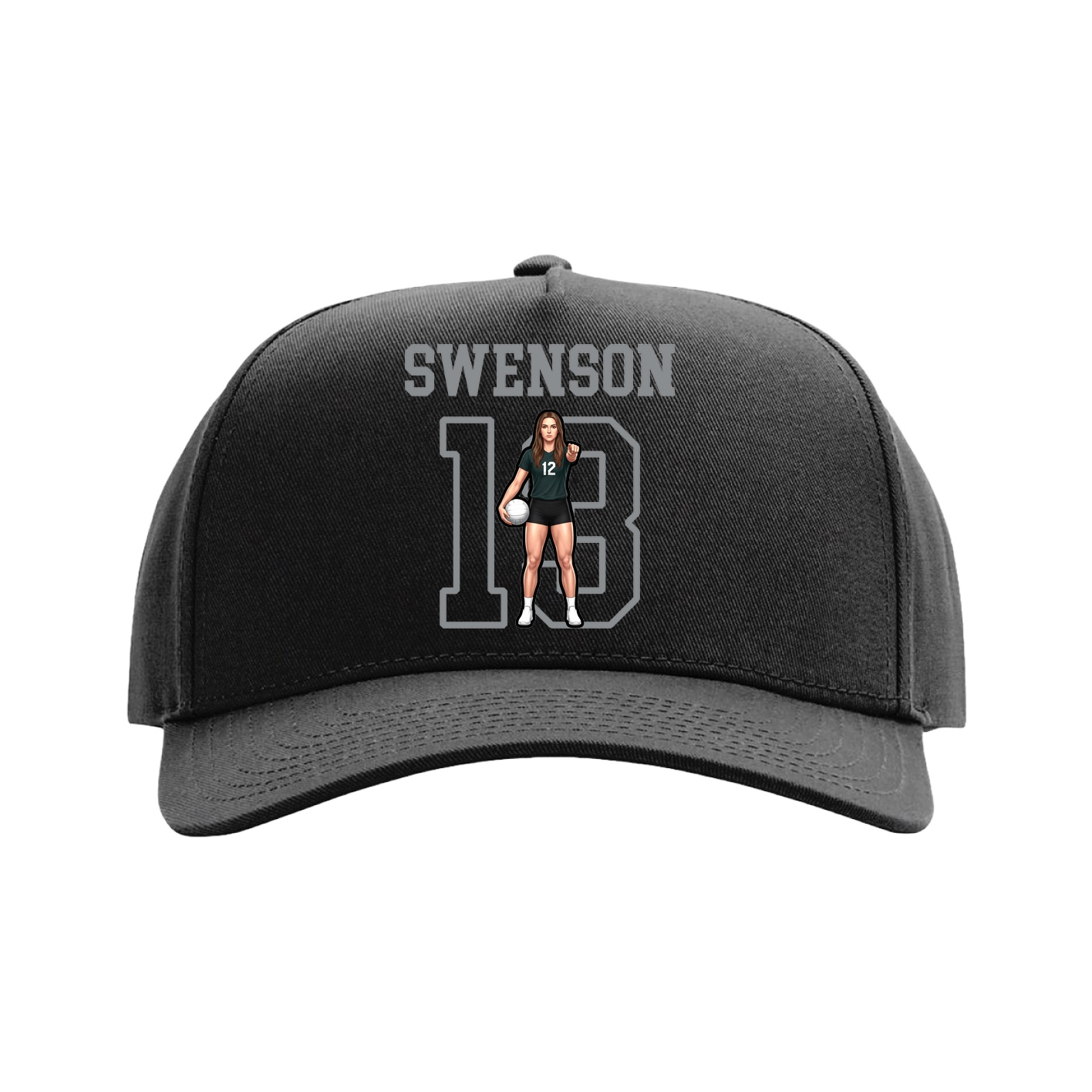 Full Fabric Five-Panel Champ Cap — Shirsey in Black