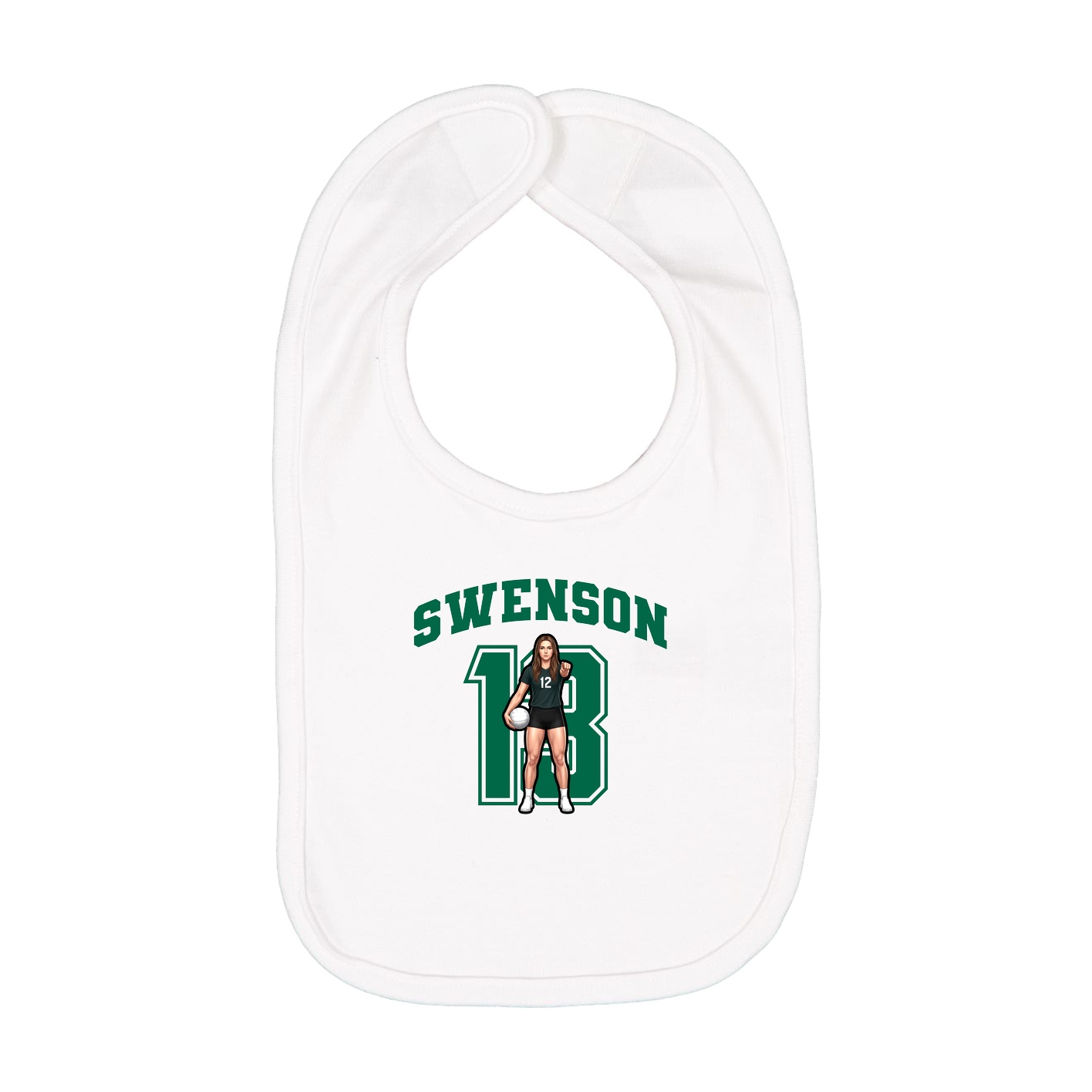 Infant Bib — Number in White