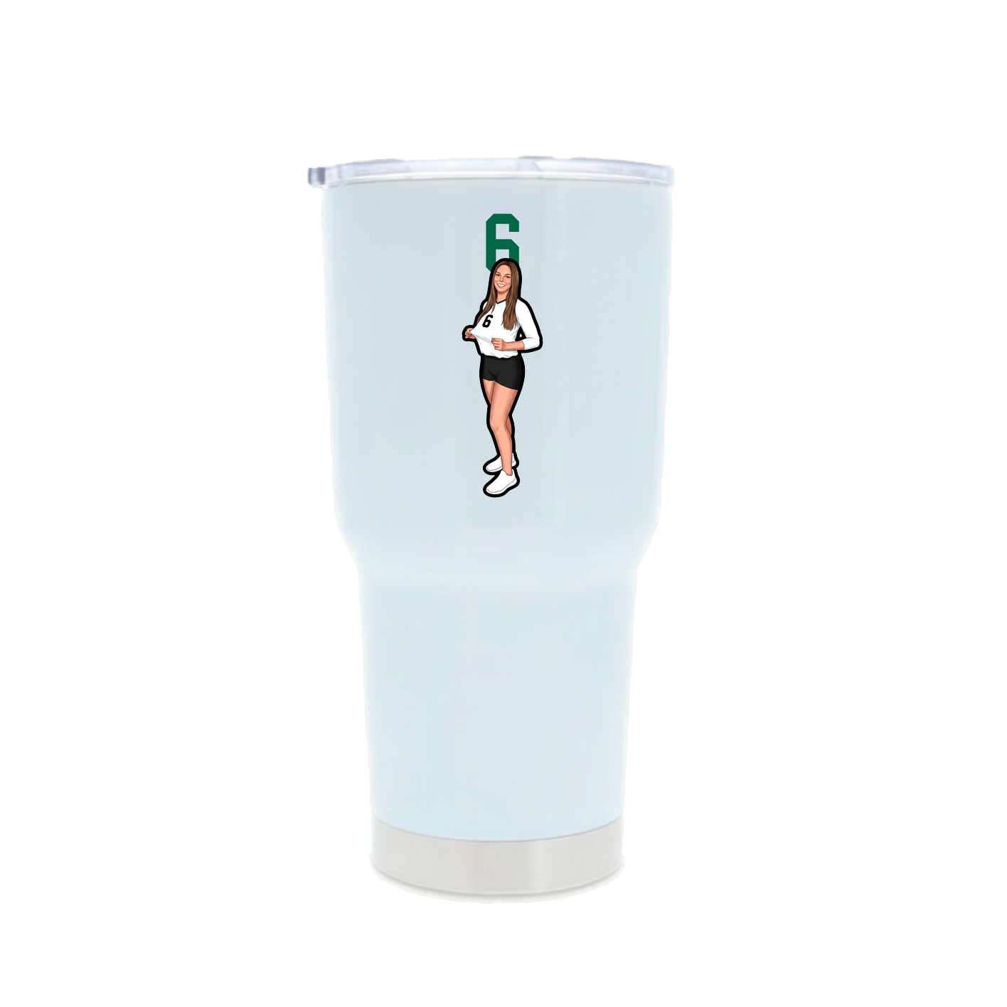 30oz Stainless Steel Tumbler — Number Top in White