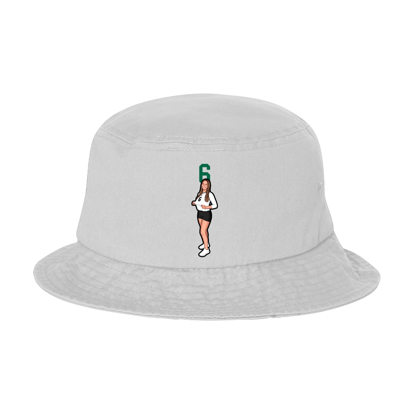 Bucket Cap — Number Top in White