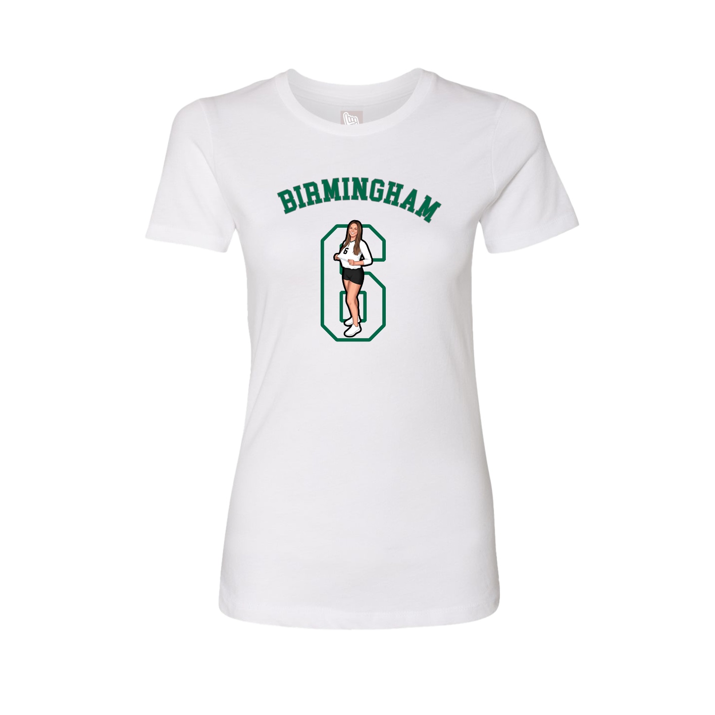 Fitted Women's Tee — Shirsey Arch in White