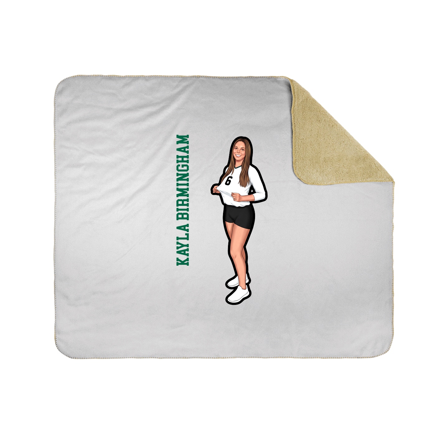 Throw Blanket — Name Vertical in White