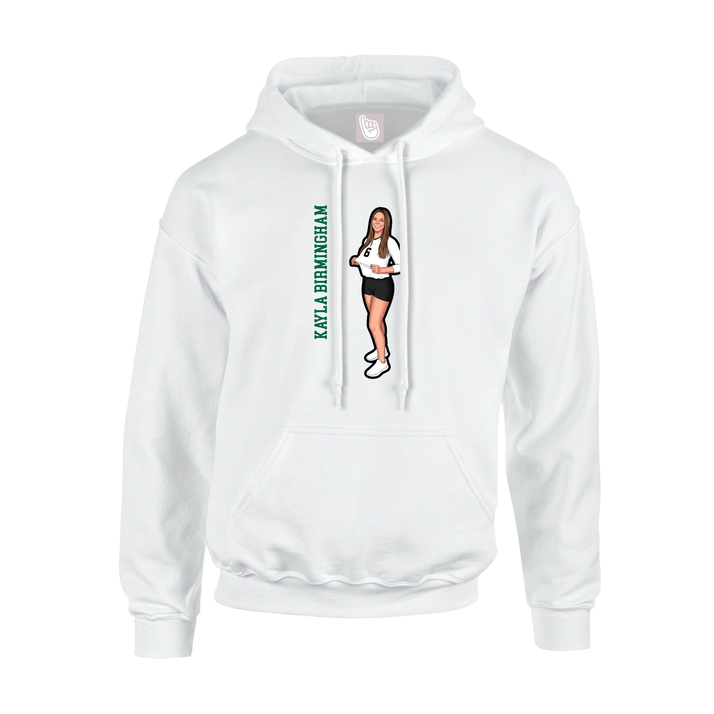 Hoodie — Name Vertical in White