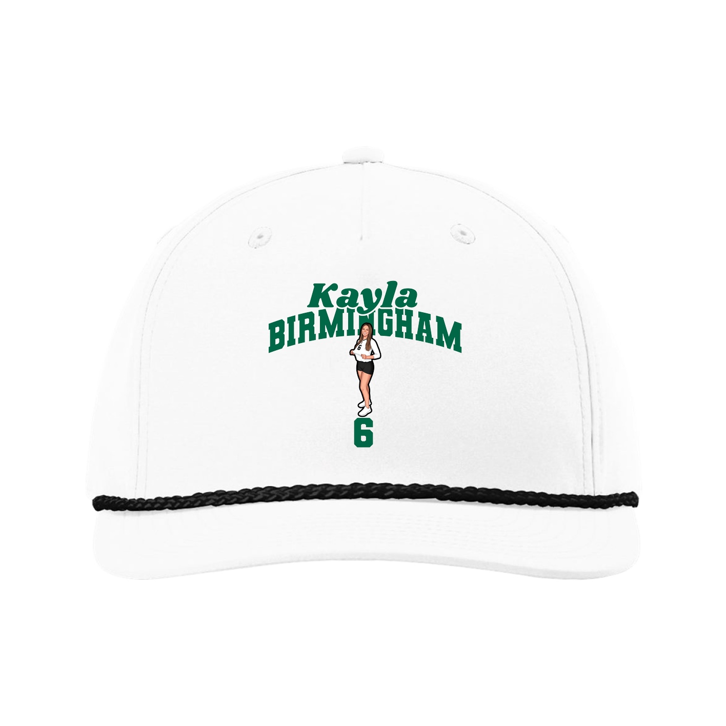 Five-Panel Classic Rope Cap — Signature Arch in White