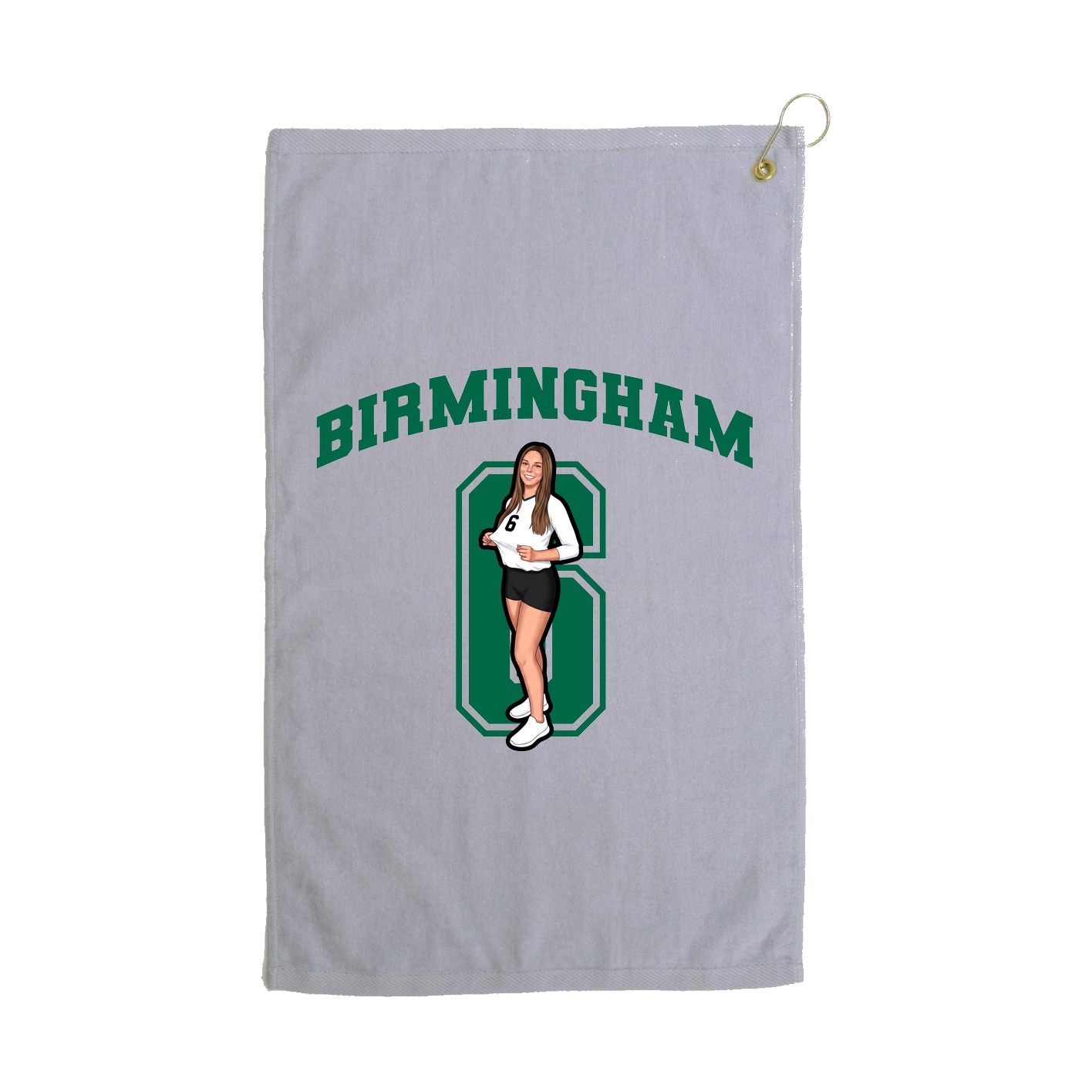 Golf Towel — Number in Grey