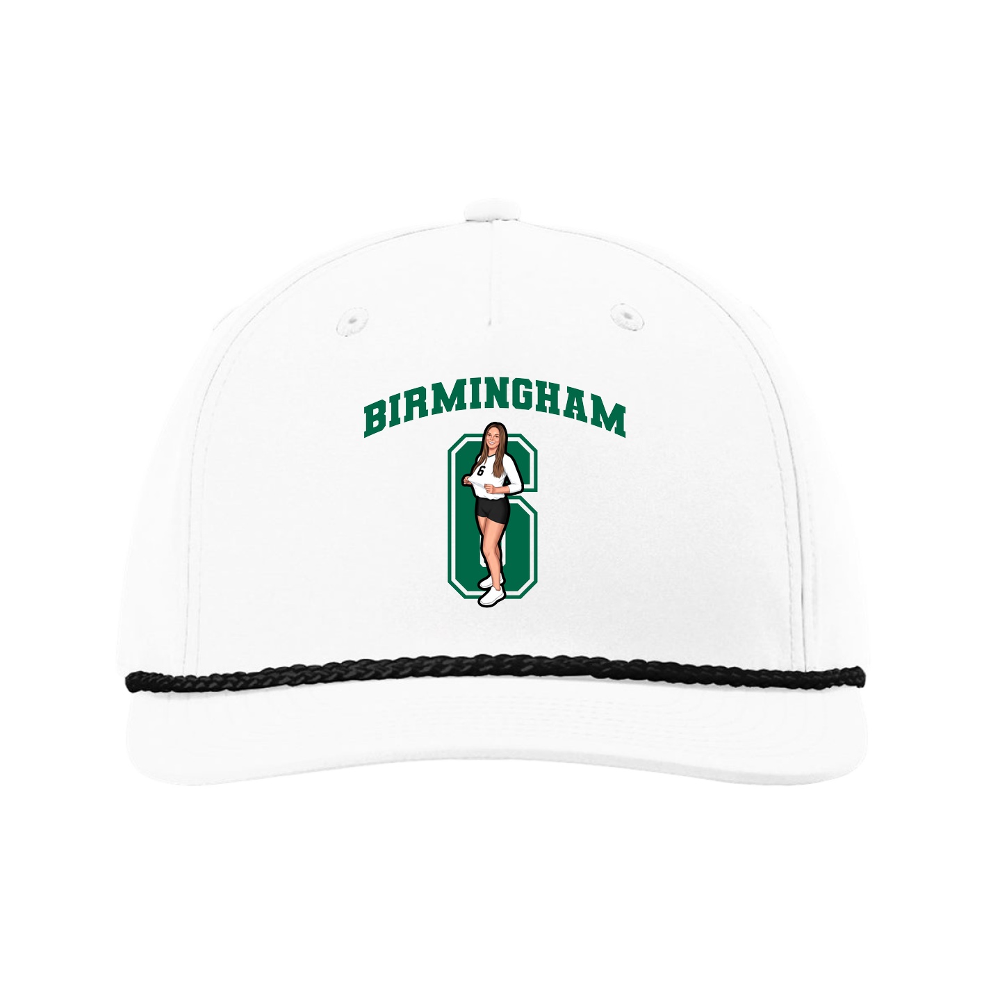 Five-Panel Classic Rope Cap — Number in White