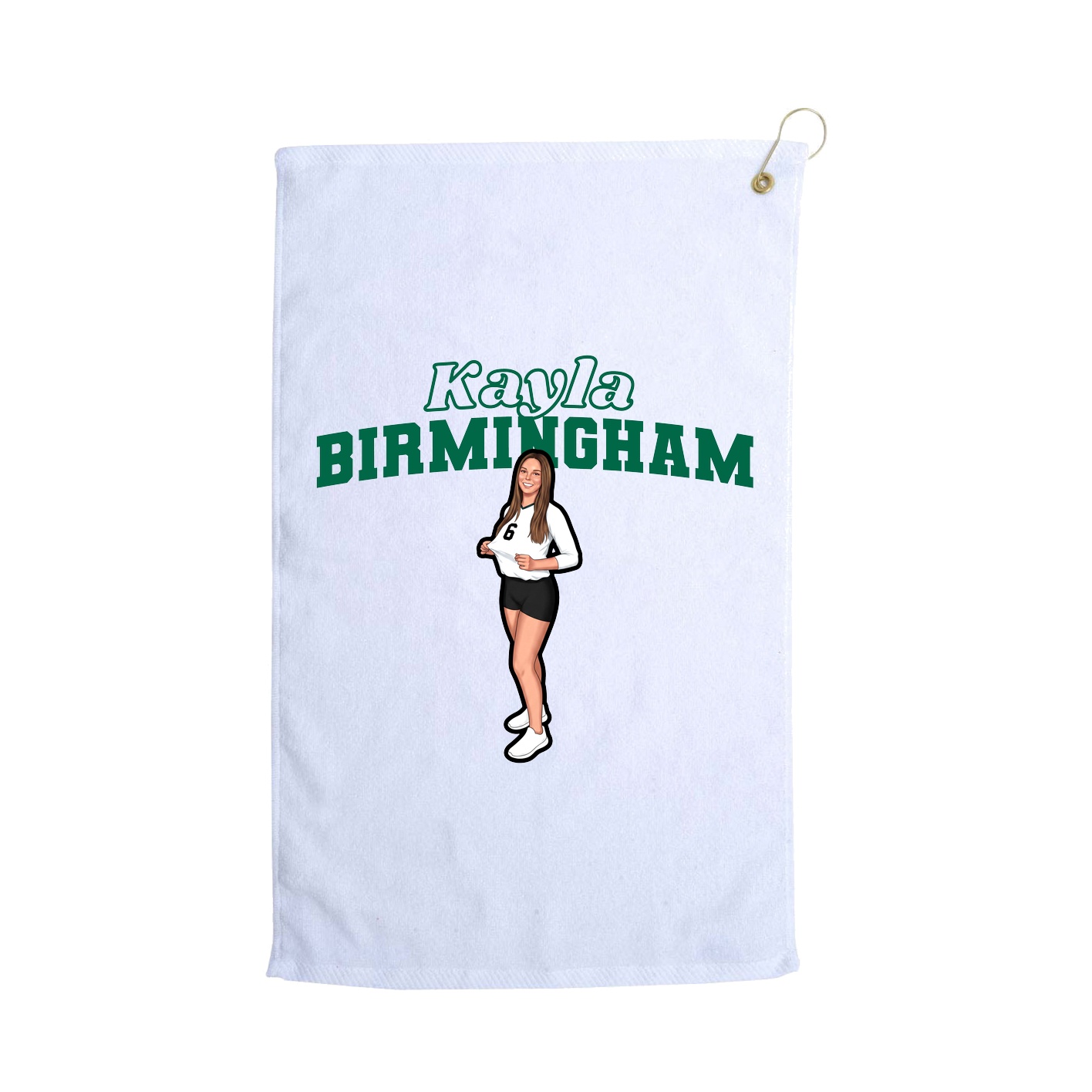 Golf Towel — Name Arch in White