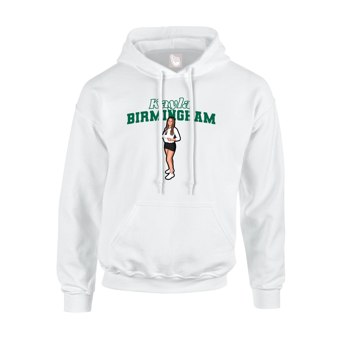 Hoodie — Name Arch in White