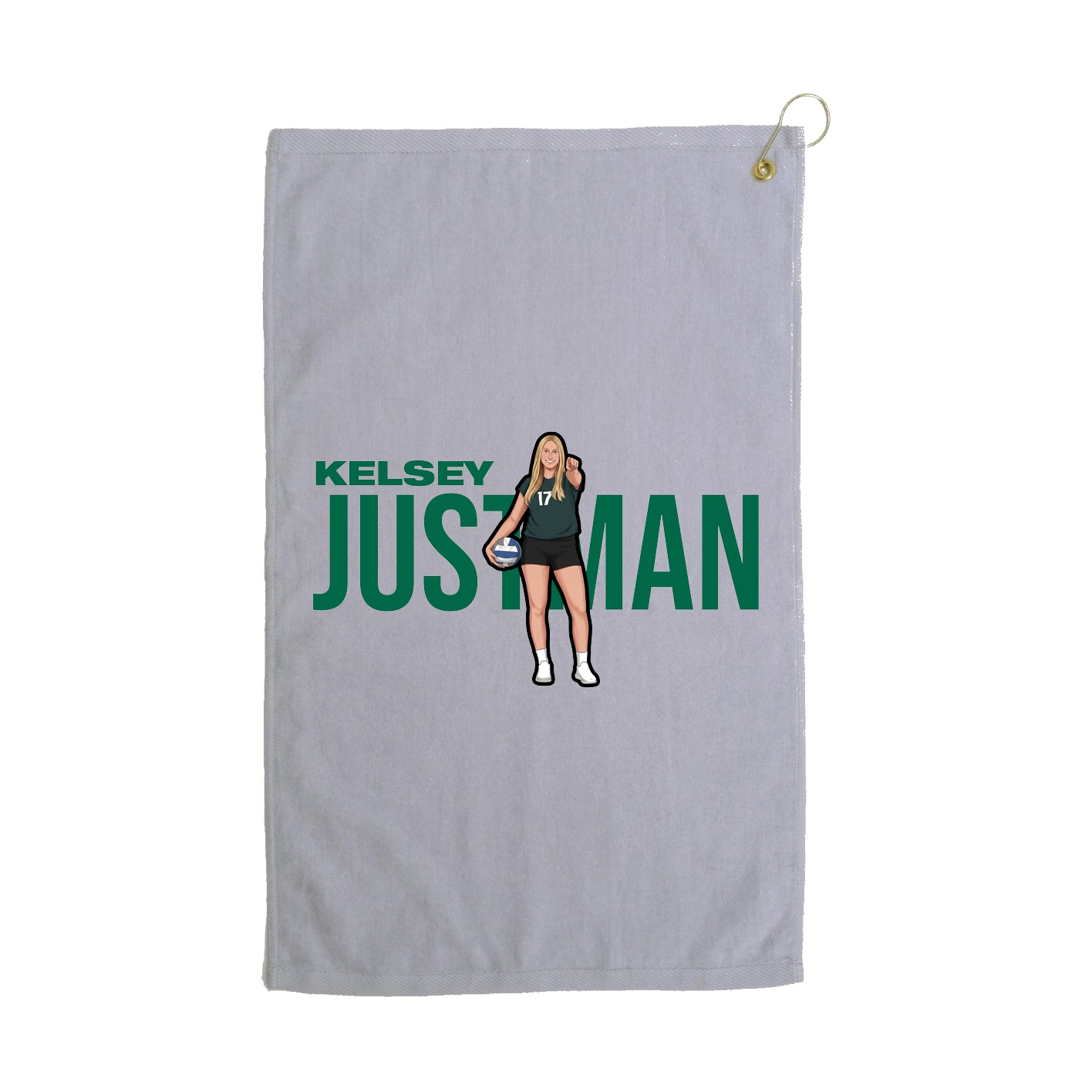 Golf Towel — Player Name in Grey