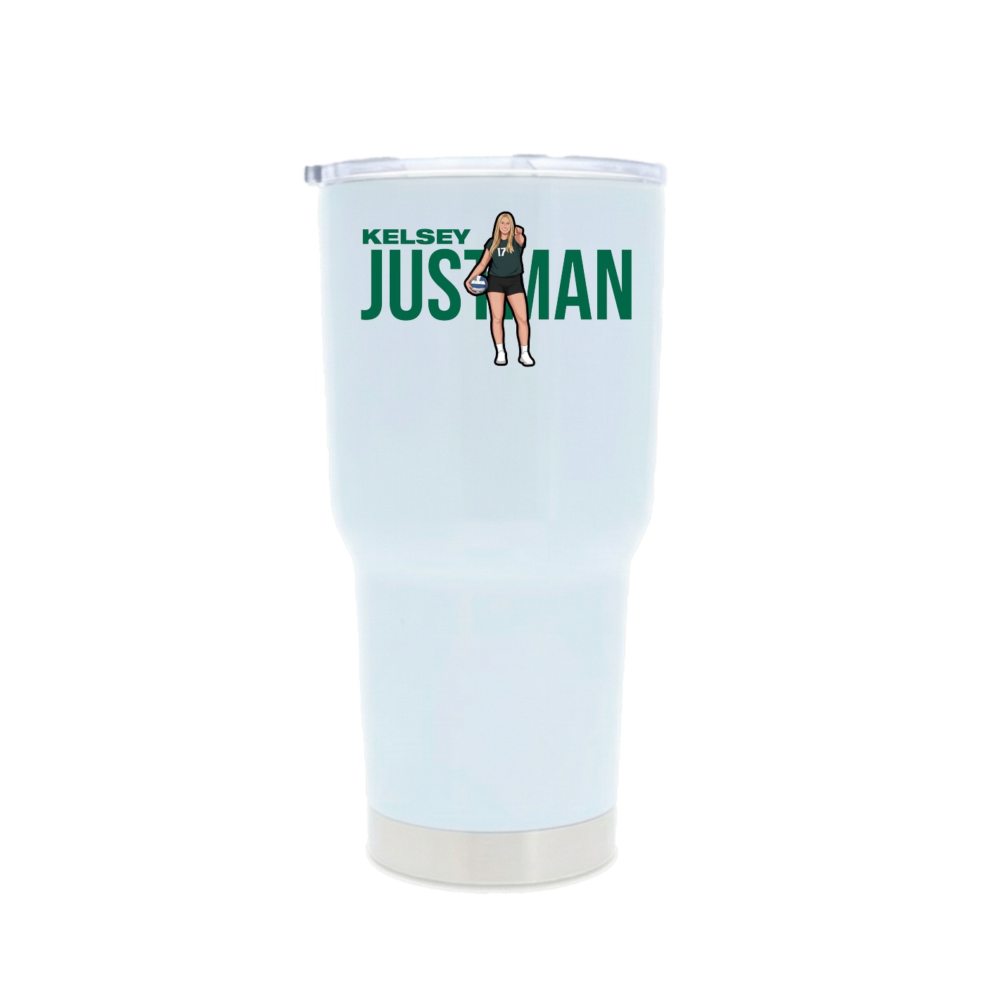 30oz Stainless Steel Tumbler — Player Name in White