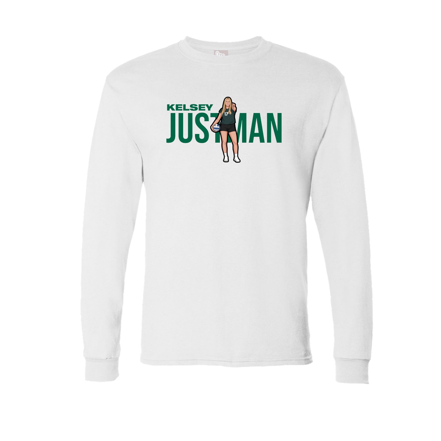 Long Sleeve Tee — Player Name in White