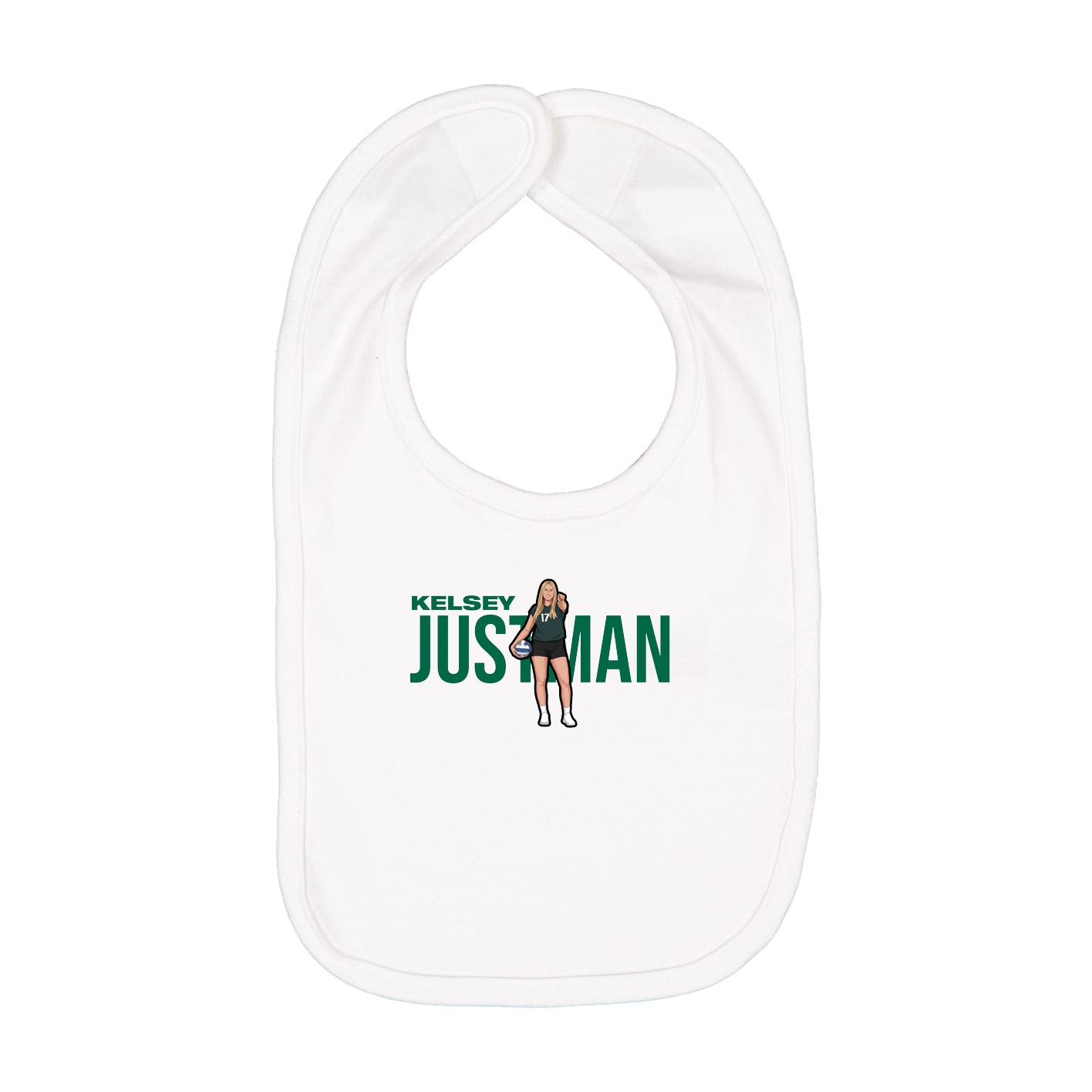 Infant Bib — Player Name in White