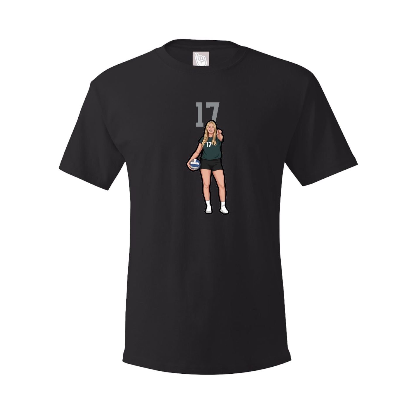 Youth Tee — Number Top in Black