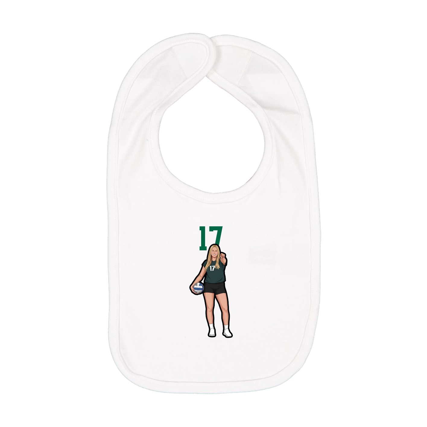 Infant Bib — Number Top in White