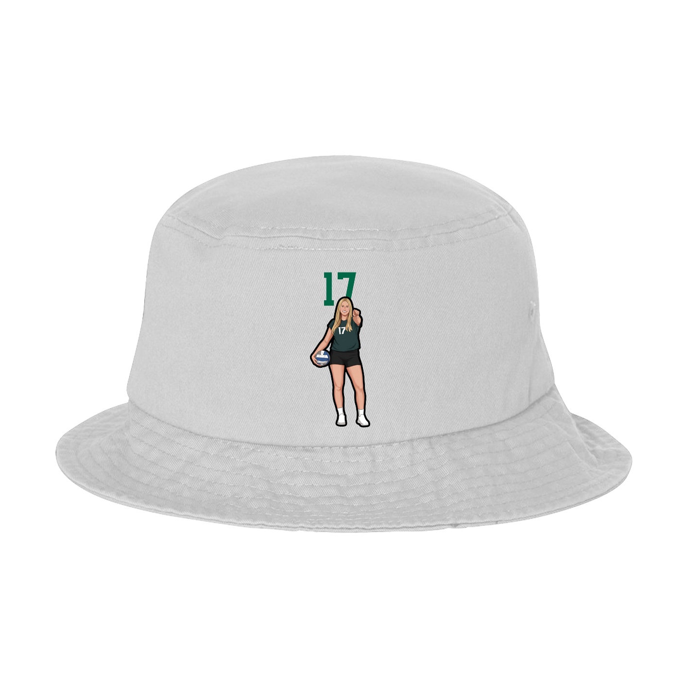 Bucket Cap — Number Top in White